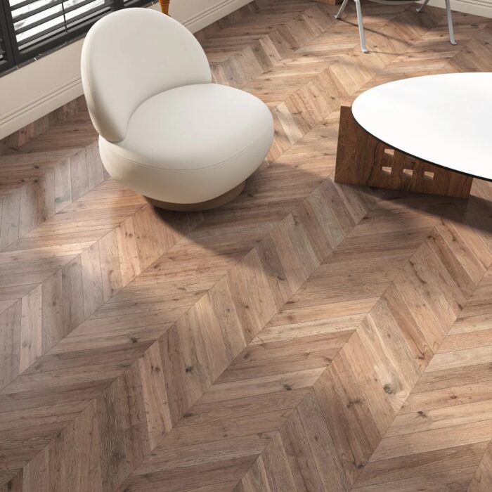 YTD Engineered Chevron Smoked Rock Grey